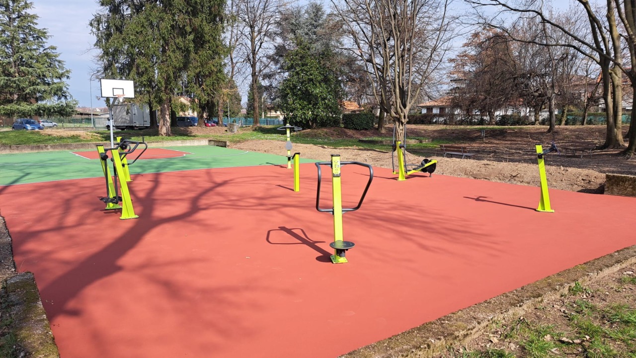 Un’area fitness nel parco comunale di Vimercate