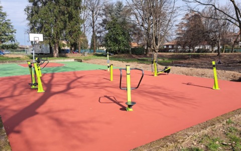 Un’area fitness nel parco comunale di Vimercate