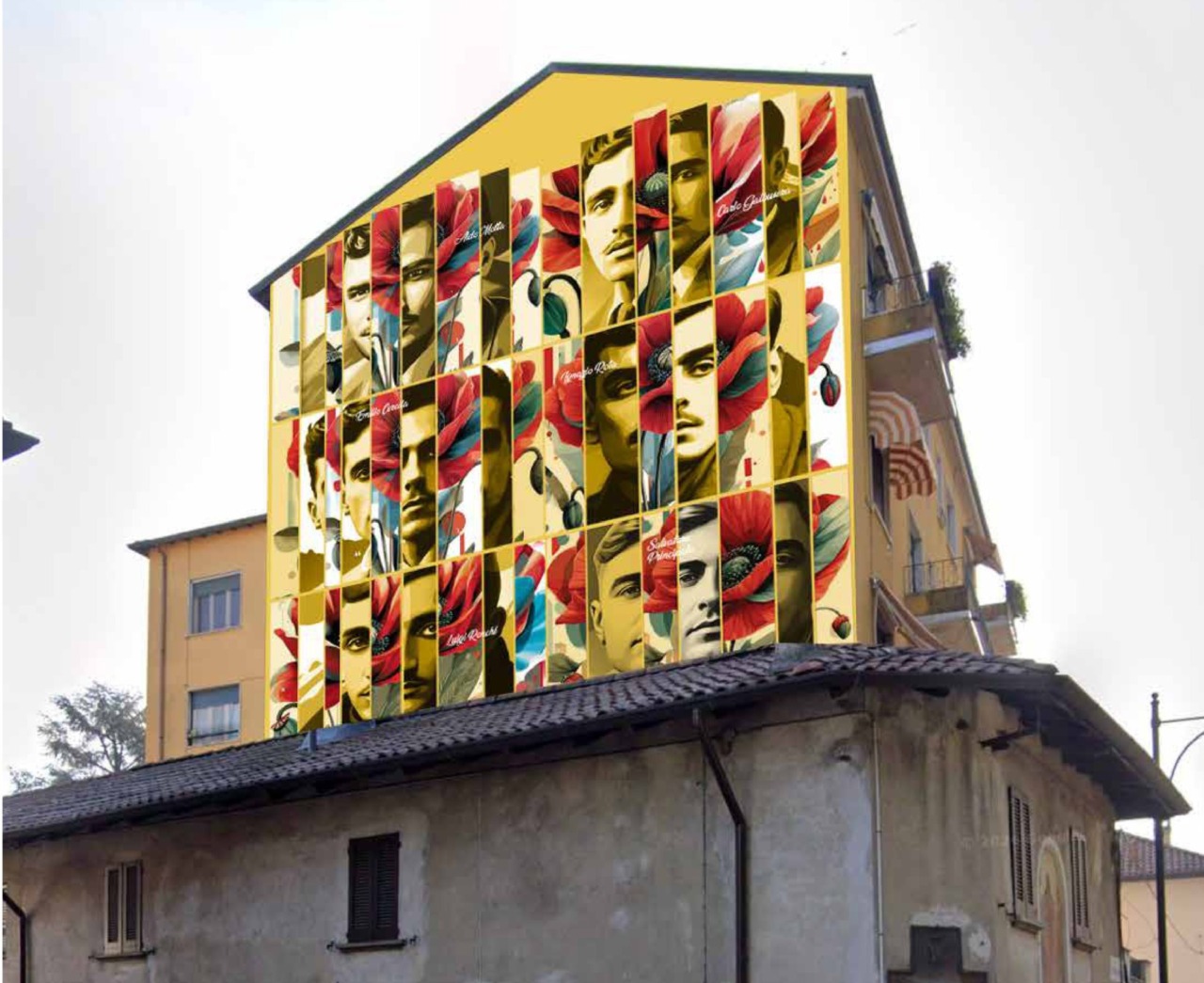 Un grande murales per onorare il sacrificio dei Martiri Vimercatesi