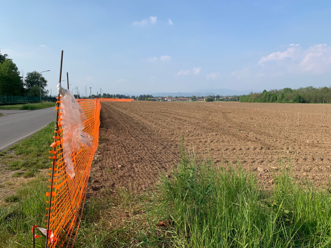 La grande area di cantiere per i lavori finali della tratta C di Pedemontana