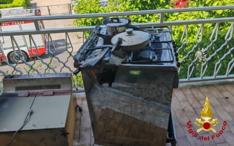Incendio in cucina di un’abitazione