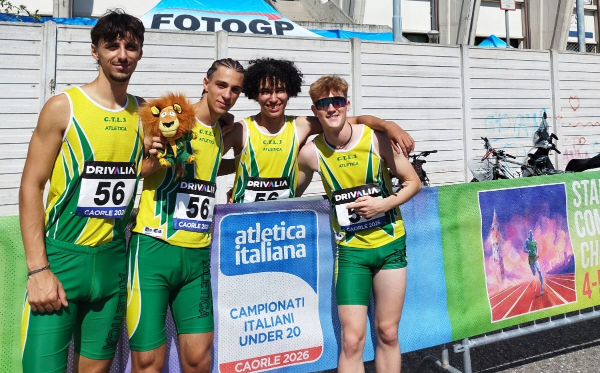 Il CTL3 di Caorle conquista il 19° posto nella staffetta 4×400 ai Campionati Italiani Under 20